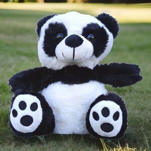 Panda Bear Plush Stuffed‎ Animal Toy Black white NWOT